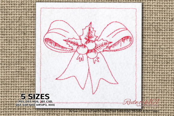 Christmas Ribbon Redwork: A Hands-On Review