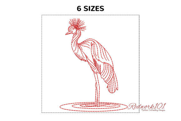 Common Crane Bird Redwork: An Embroidery Designer's Review