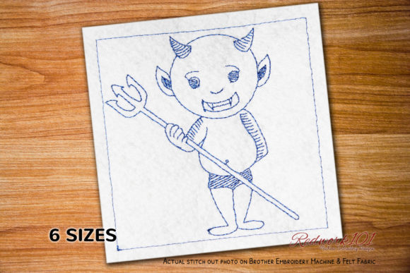 Little Devil Redwork Design Review for Seasonal Embroidery